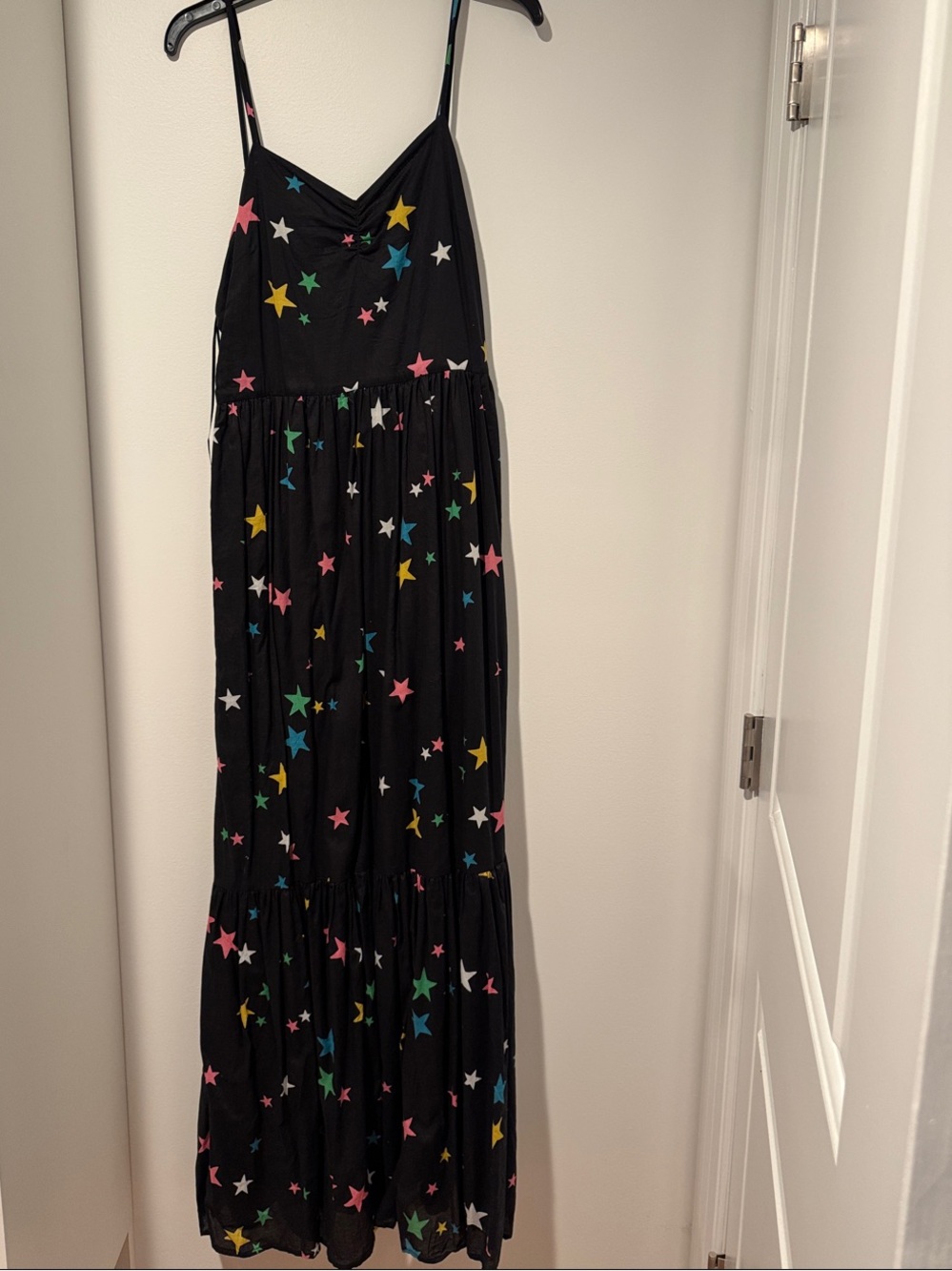 ModCloth Spaghetti Strap Maxi Dress with Multicolor Stars